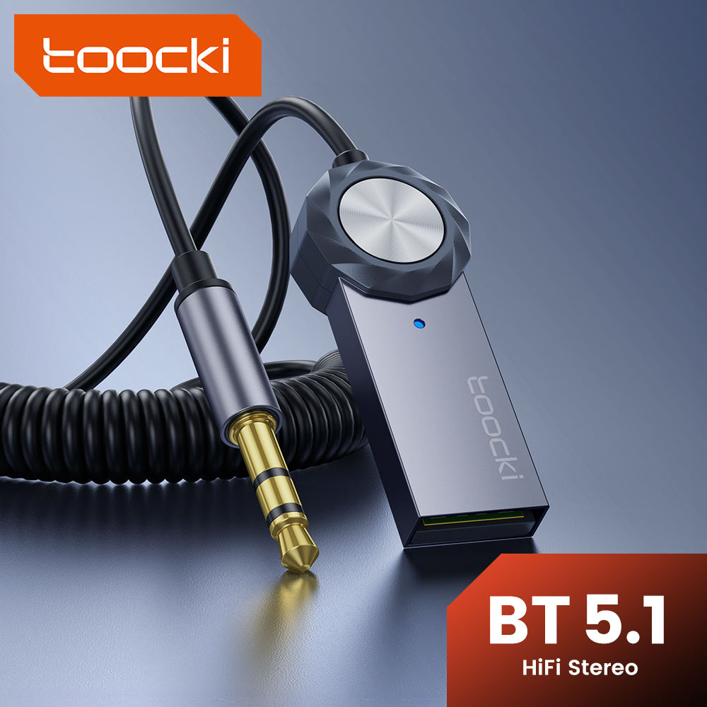 Toocki Audio Bluetooth Receiver Adapter 5.1 USB AUX HiFi Memory Pair - TQ-BT02