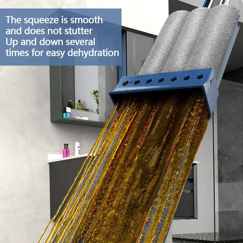 Bwohops Kain Pel Hands-free Lazy Flat Mop Wet and Dry with 2 Cloth - B39
