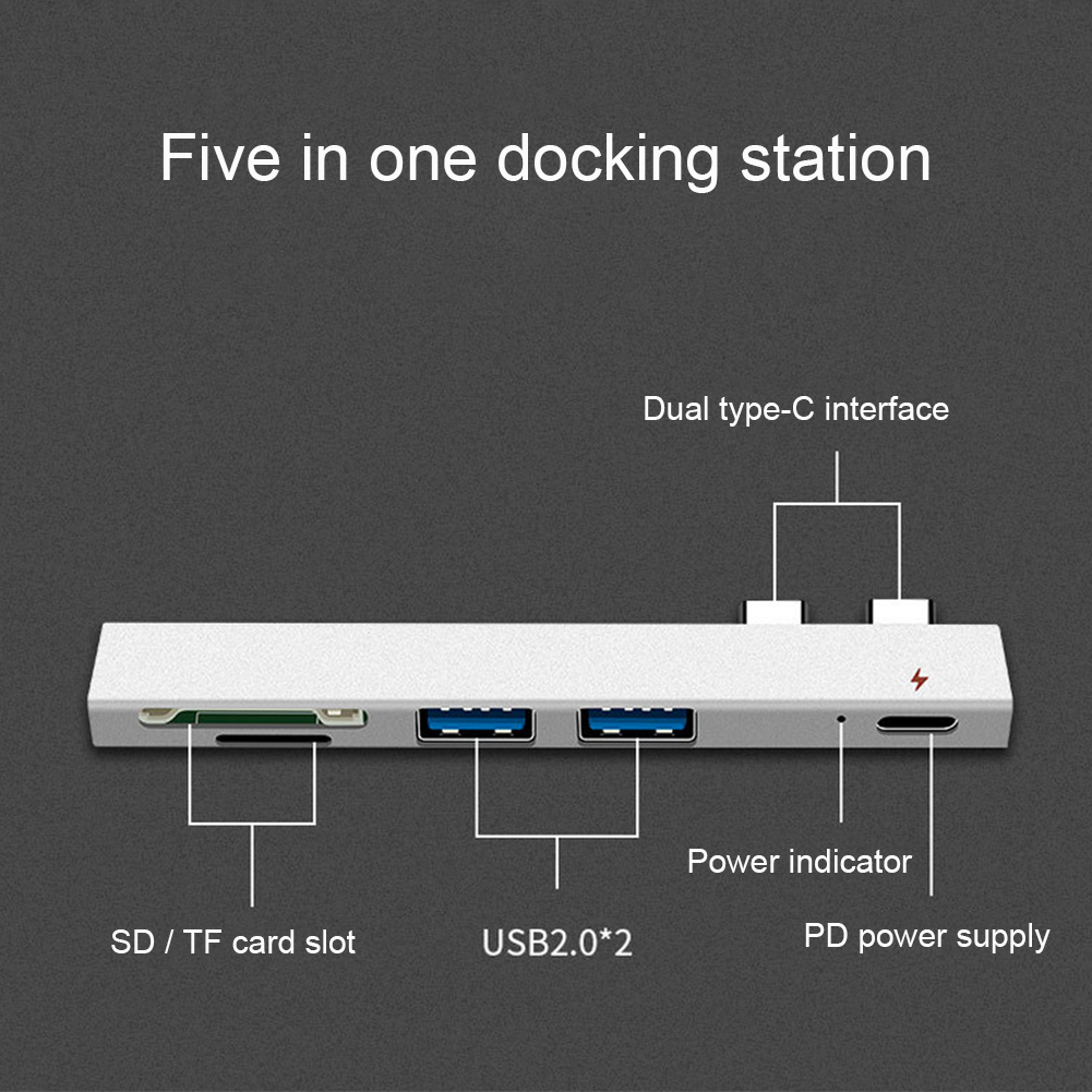 BLUELANS USB Hub Type C Macbook 5 in 1 Micro SD PD Fast Charge - BL5
