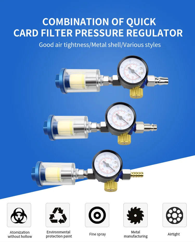 WENXING Spray Gun Air Regulator Gauge In-line Water Filter Adapter - W101