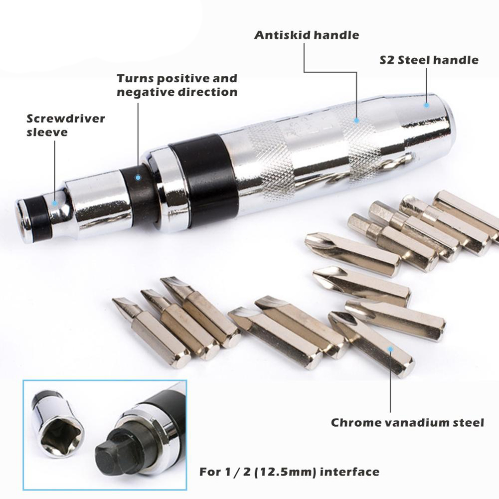 Alloet Set Obeng 13in1 Bits Impact Screwdriver S2 Steel - ALO-13