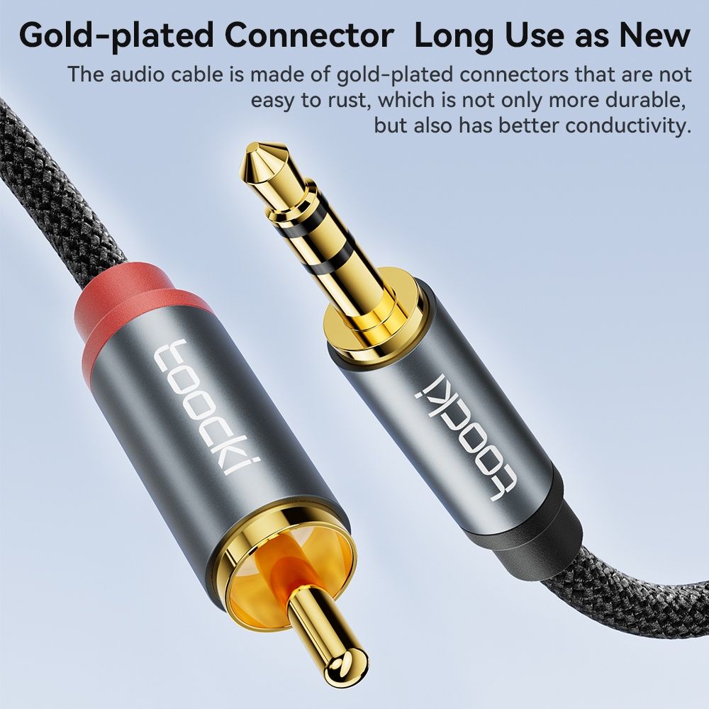 Toocki Kabel Audio Jack 3.5mm to Dual RCA Splitter Stereo Noise Free - TYPX4-MD