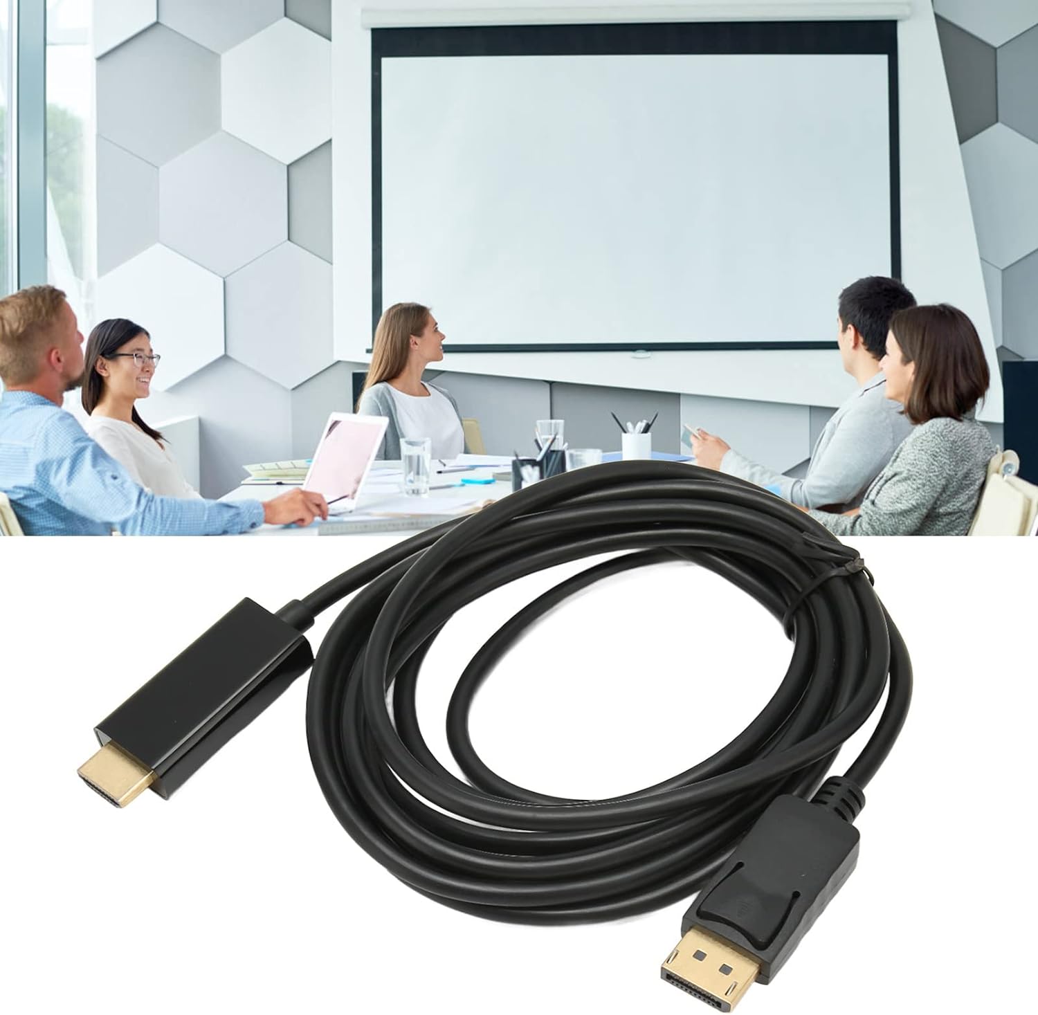 SOONHUA Kabel Video Adaptor DP DisplayPort ke HDMI 4K - DP102