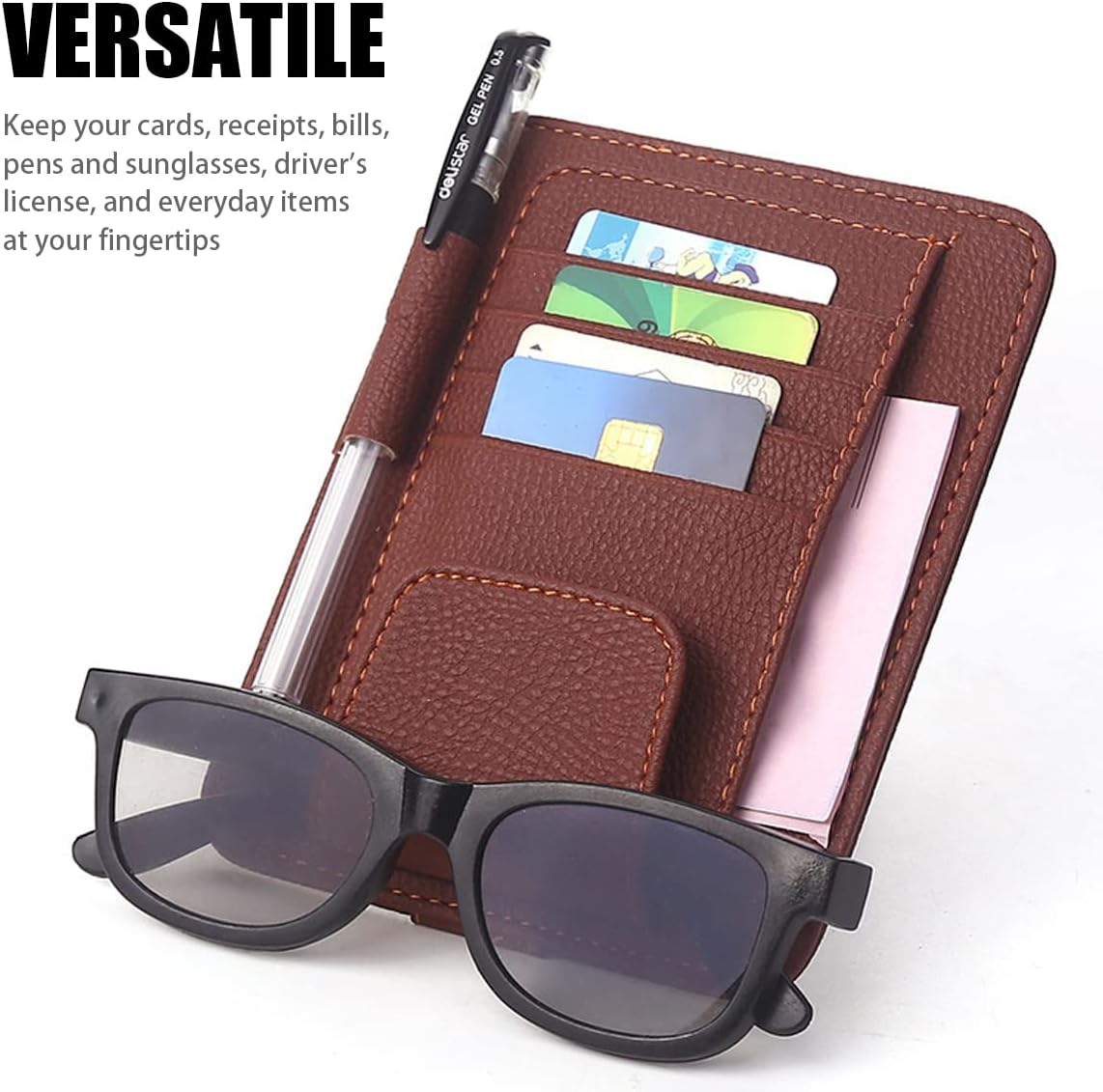 POSSBAI Dompet Kartu Mobil Car Sun Visor Holder - CP04740
