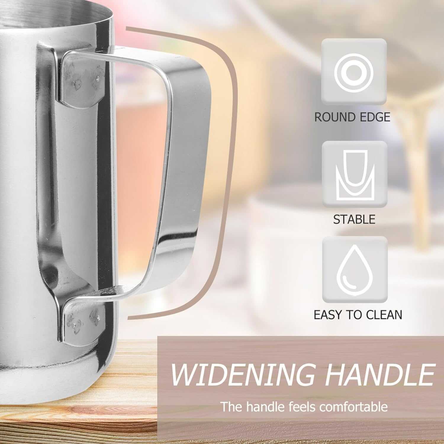 One Two Cups Milk Jug Pitcher Susu Latte Art Espresso Stainless Steel - ZM078 - Gambar 6