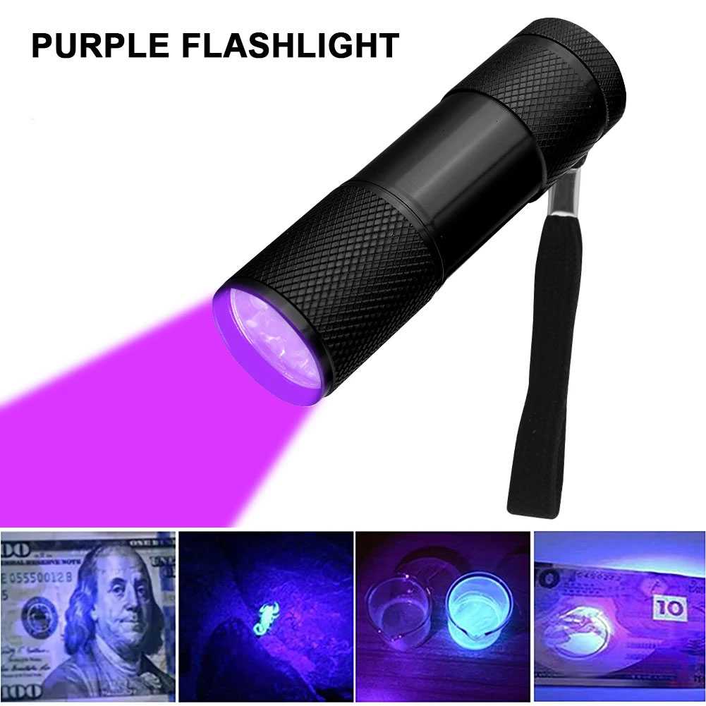 TaffLED Senter UV Ultraviolet Mini Flashlight 400nm 9 LED - UV-395 - Gambar 4