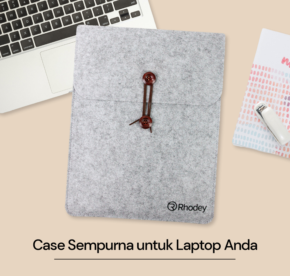 Rhodey Felt Button Style Sleeve Case Laptop Ultrabook - DA58