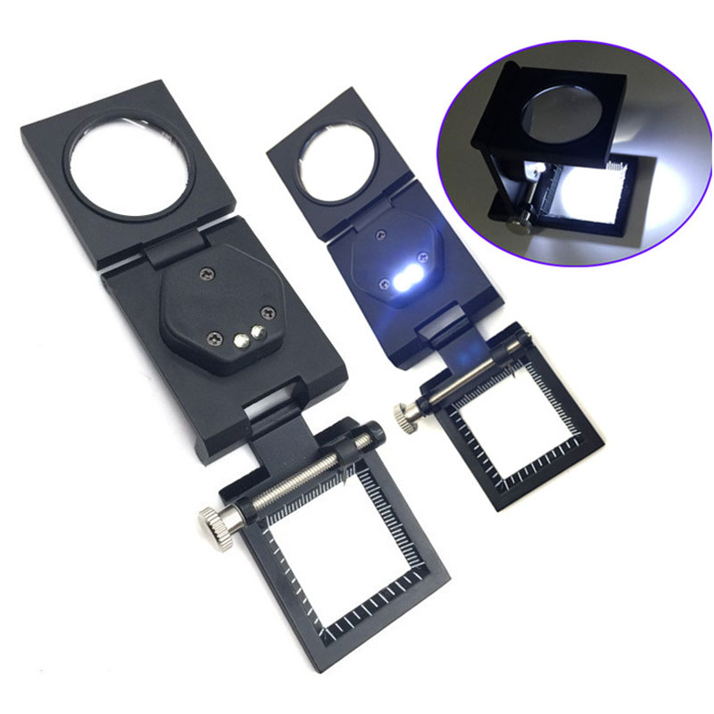 SRATE Kaca Pembesar Lipat Magnifying Glass with 2 LED 28mm 10X - SR1
