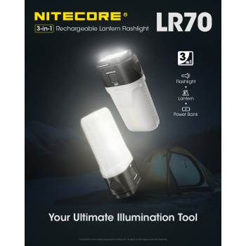 NITECORE Senter Camping LED Power Bank Waterproof IP67 3000 Lumens - LR70