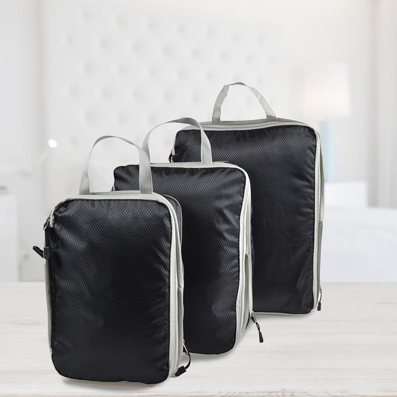 HOWKS Tas Travel Bag Organizer Laundry Storage Double Zipper 3 PCS - H30