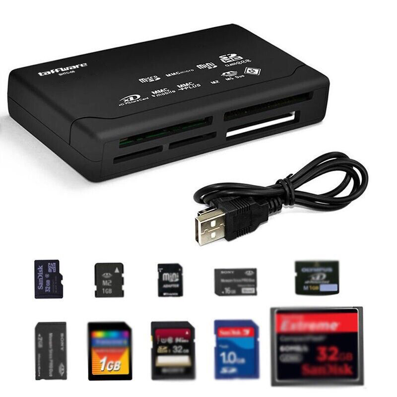 Taffware Card Reader USB 2.0 USB Hub MicroSD MMC SD SDHC XD Card - SHTC-08