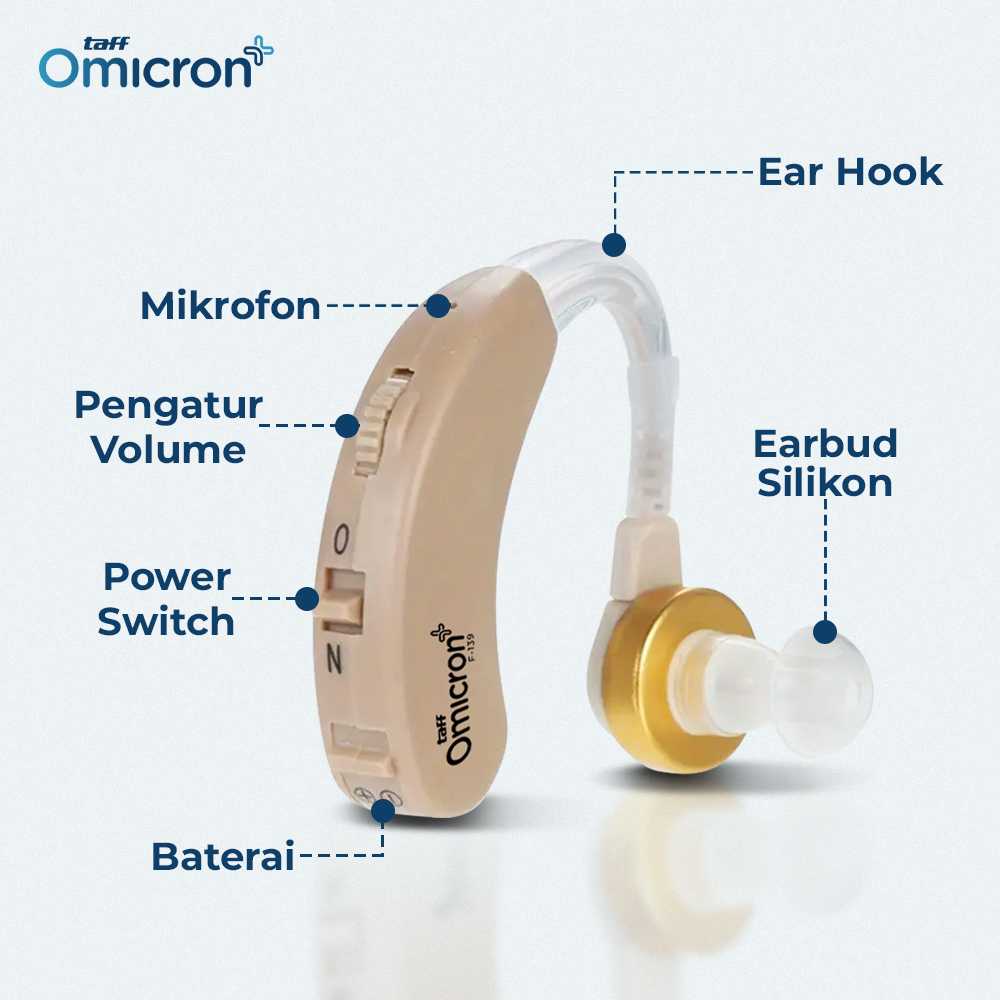 TaffOmicron Earphone Alat Bantu Dengar In Ear Hearing Aid 129dB - F-139 - Gambar 3