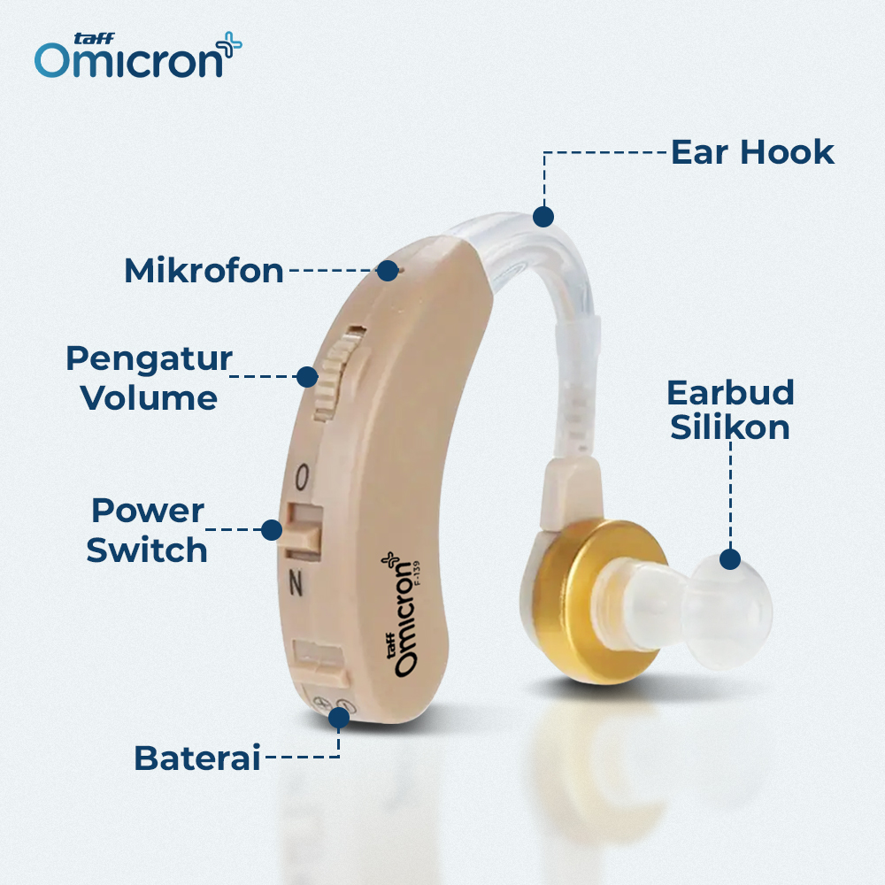 TaffOmicron Earphone Alat Bantu Dengar Hearing Aid - F-139