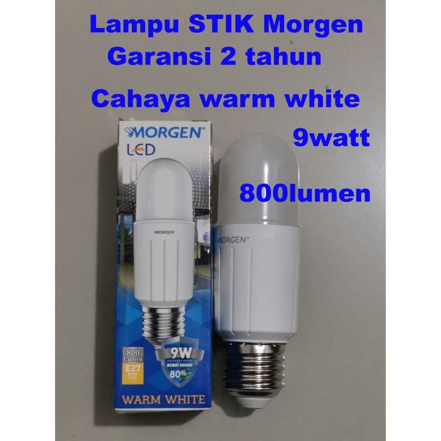 Jual Cahaya Warm White Lampu LED STIK 9 watt Merk MORGEN Garansi