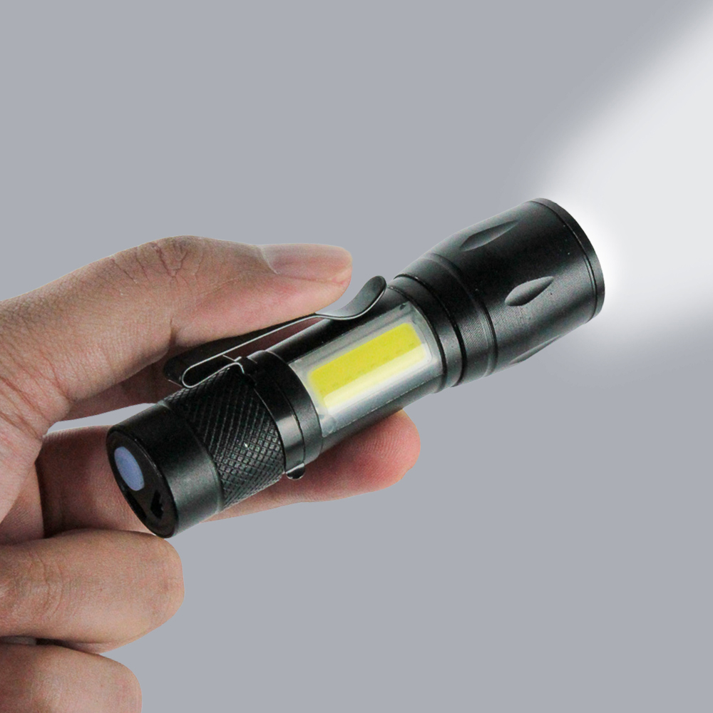 TaffLED Senter LED Mini Rechargeable Q5 dan COB 300 Lumens - 7098