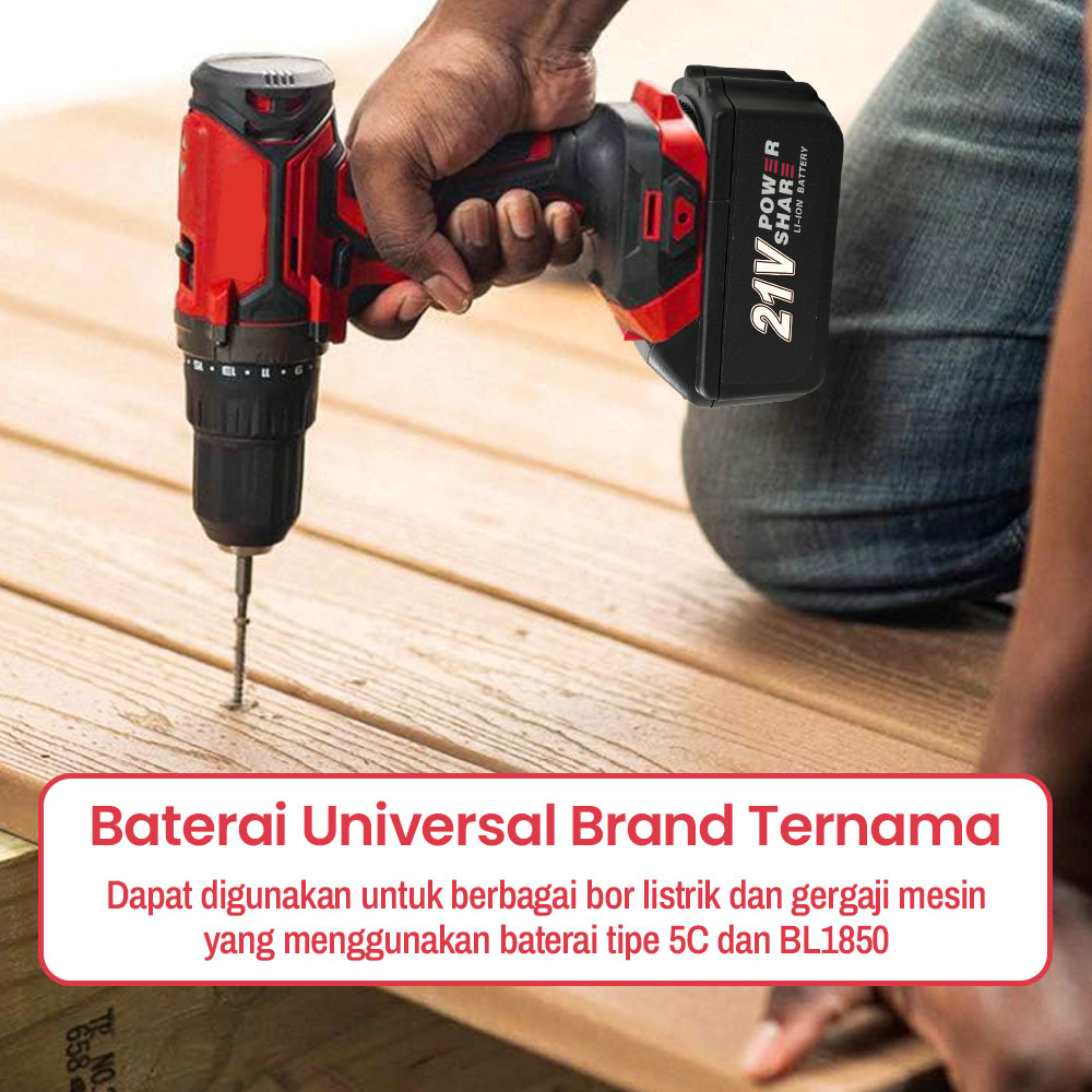 Baterai Lithium 5C BL1850 Electric Power Tool 21V - 88Vf