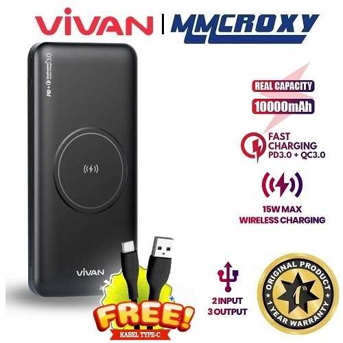 Jual Vivan VPB-W11 Powerbank Wireless 10000mAh Output Fast