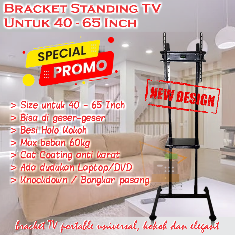 Jual BRACKET BRAKET RODA STANDING TV UNIVERSAL LED 40 42 43 45