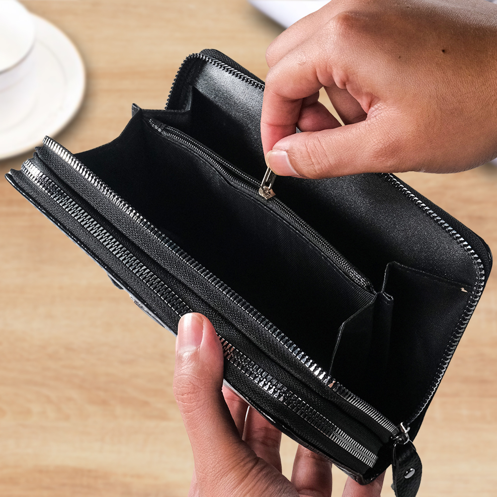 Rhodey LINGZHIDAISHU Dompet Pria Kulit Model Panjang Vintage Handbag - RH21