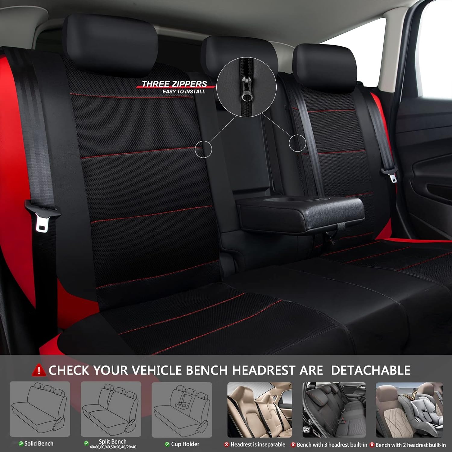 CAR PASS Cover Jok Kursi Mobil Universal Car Seat Cover PU Leather - B6-128