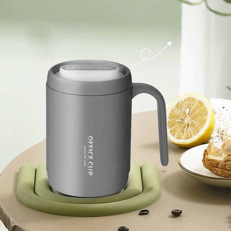 JIATA Cangkir Kopi Plastik Tutup Anti Tumpah Minimalist Mug 500ml - J-304