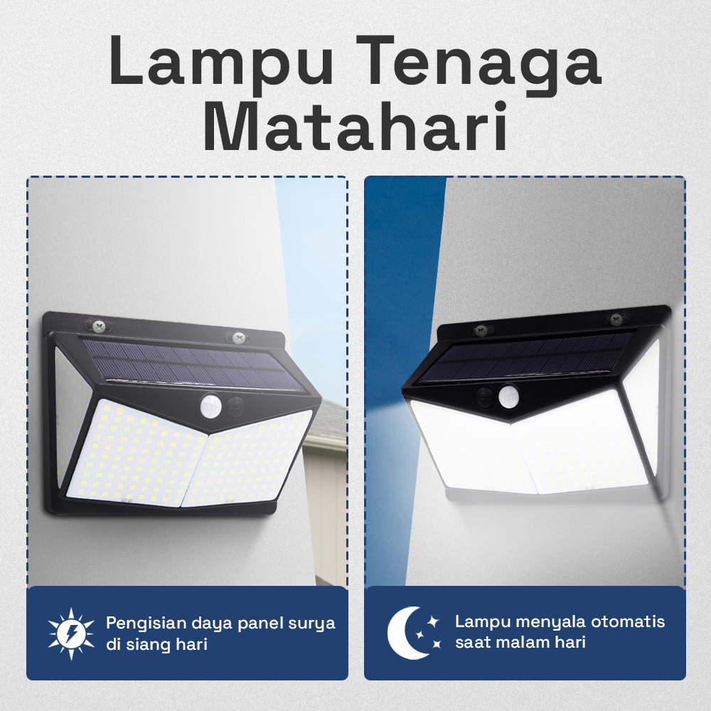 AMARYLLIS Lampu Dinding Solar Sensor Outdoor Waterproof Cool White - AM200