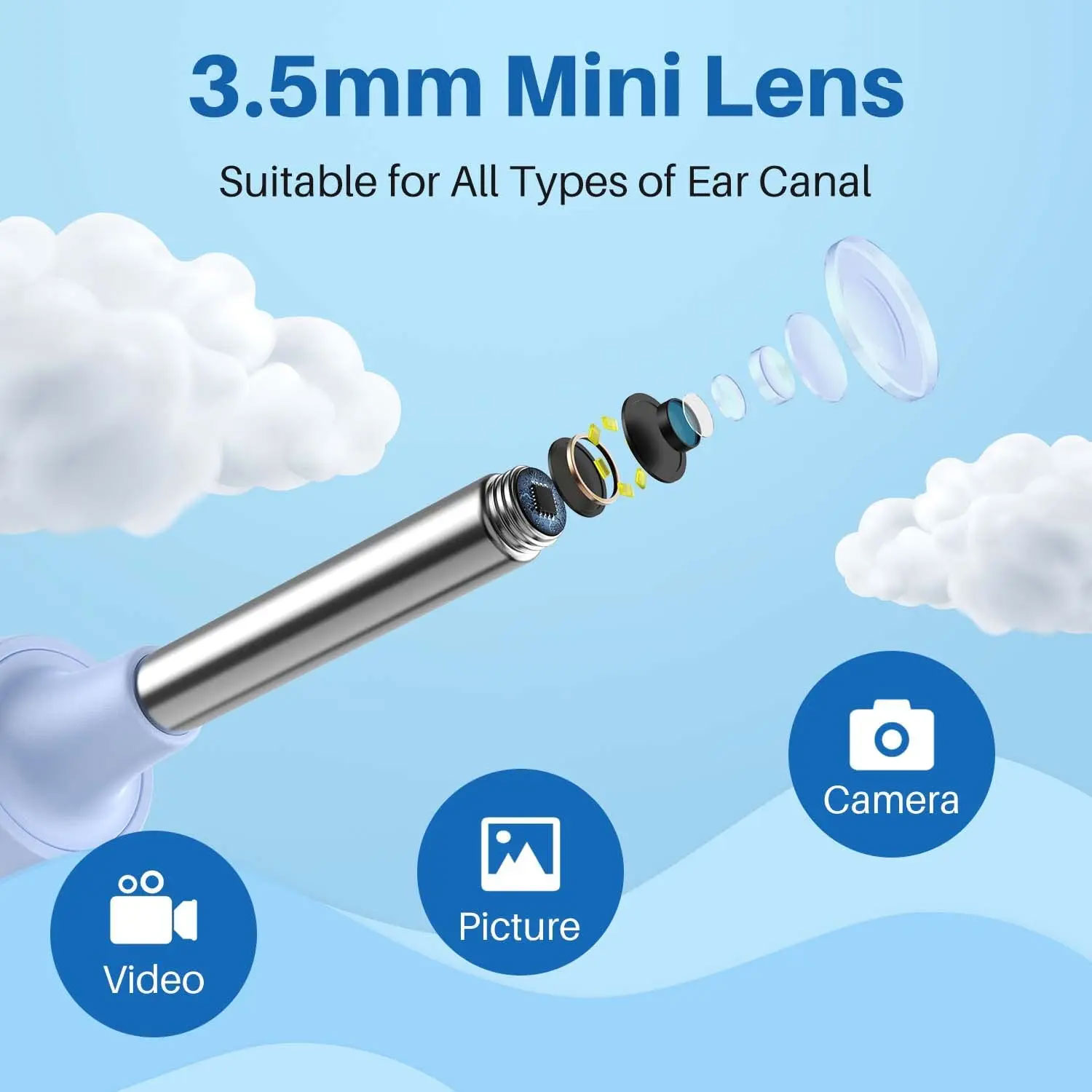 Bebird Kamera Endoskopi Pembersih Telinga Otoskop Endoscope HD WiFi - X3