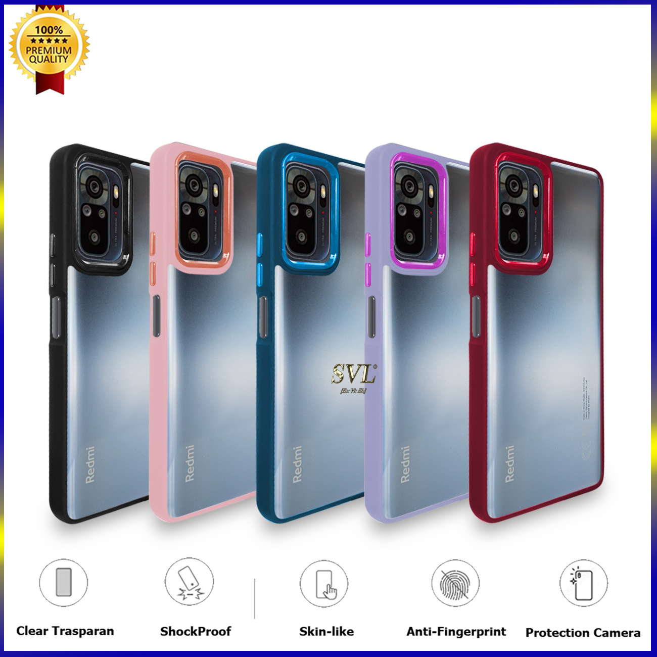 Case Xiaomi Redmi note 10s Hybrid Chrome Transparant Clear Casing
