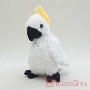 boneka burung kakatua parrot putih jambul kuning medium