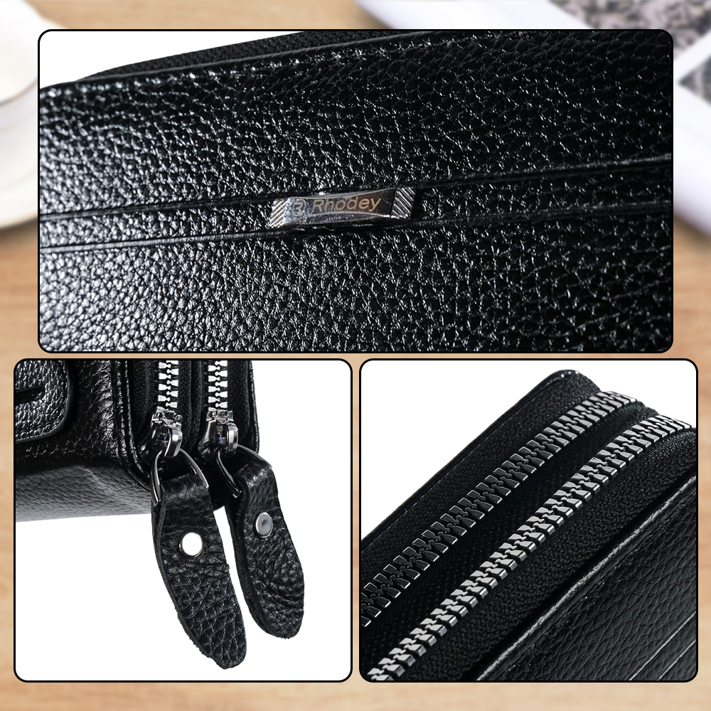 Rhodey LINGZHIDAISHU Dompet Pria Kulit Model Panjang Vintage Handbag - RH21