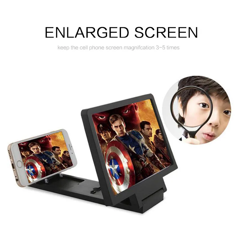 KKMOON Kaca Pembesar Foldable Magnifying Glass Stand for Smartphone 5X - F1