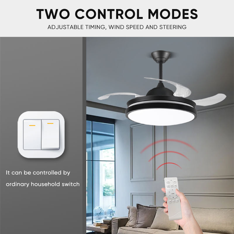 YOTTA Kipas Angin Gantung Lampu LED Tri Color with Remote Control - Y8004