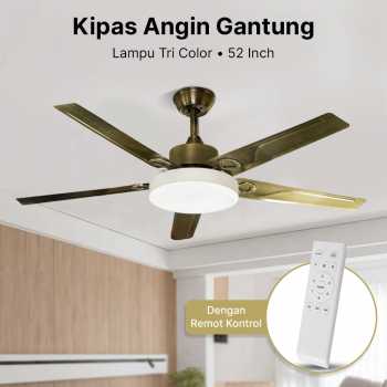 AVEO Kipas Angin Gantung Lampu Tri Color 52 Inch with Remote Control - AV-52