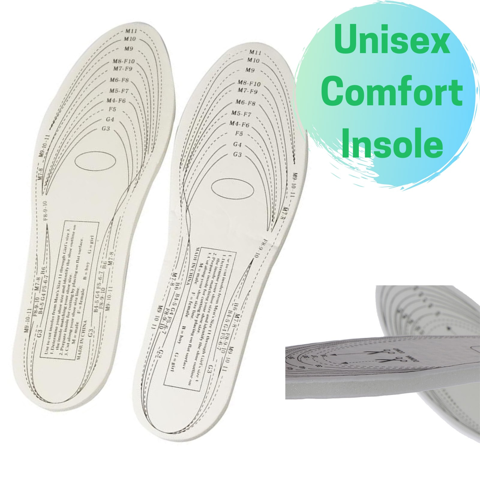 Insole Sepatu Alas Kaki Orthopedic Memory Foam 1 Pasang - L3