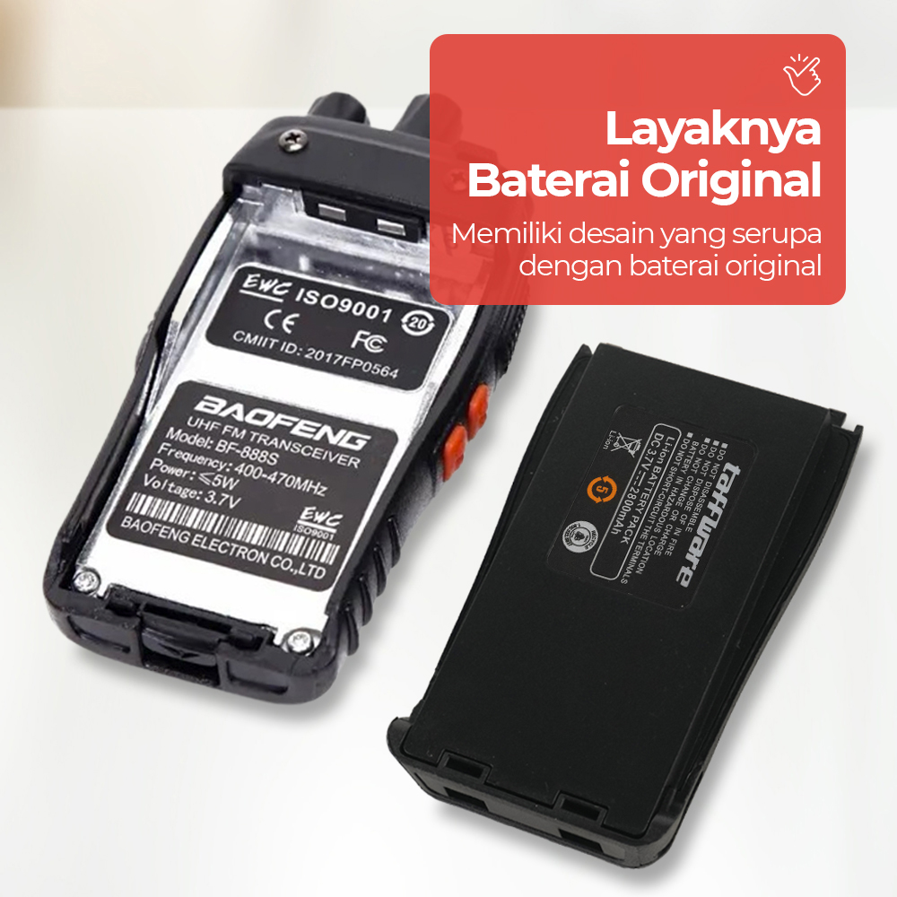 Taffware Baterai Walkie Talkie 2800mAh for Baofeng BF-777S 666S 888S