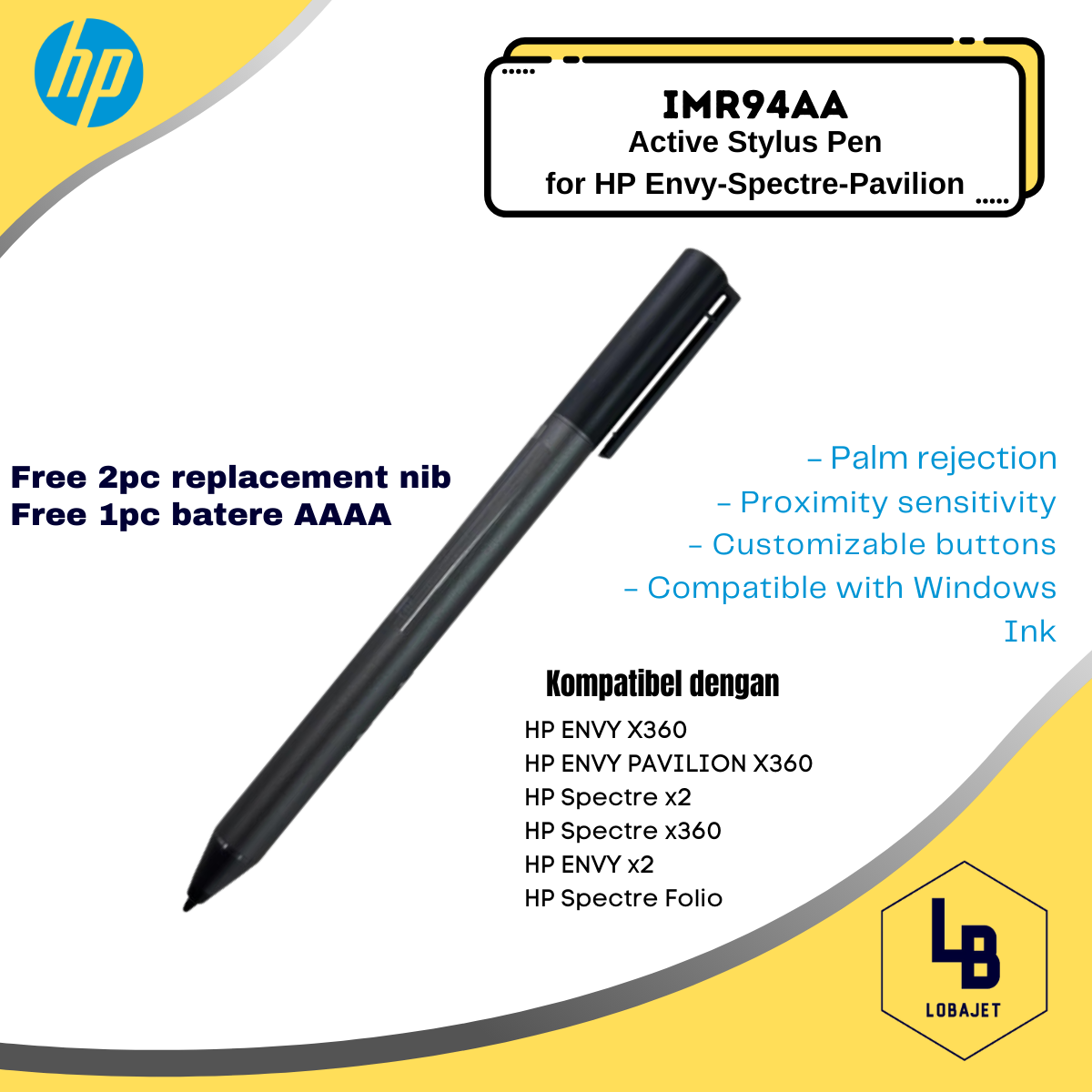 Stylus Pen Active Pen For EliteBook X360 1030 G3 G4 1040 G5 G6 For