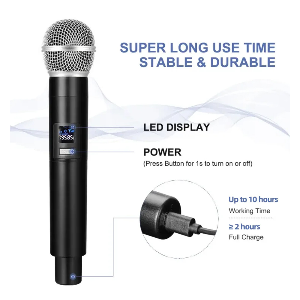 Fradical Microphone Karaoke Handheld Wireless Rechargeable 2.4GHz 2PCS - FDR24