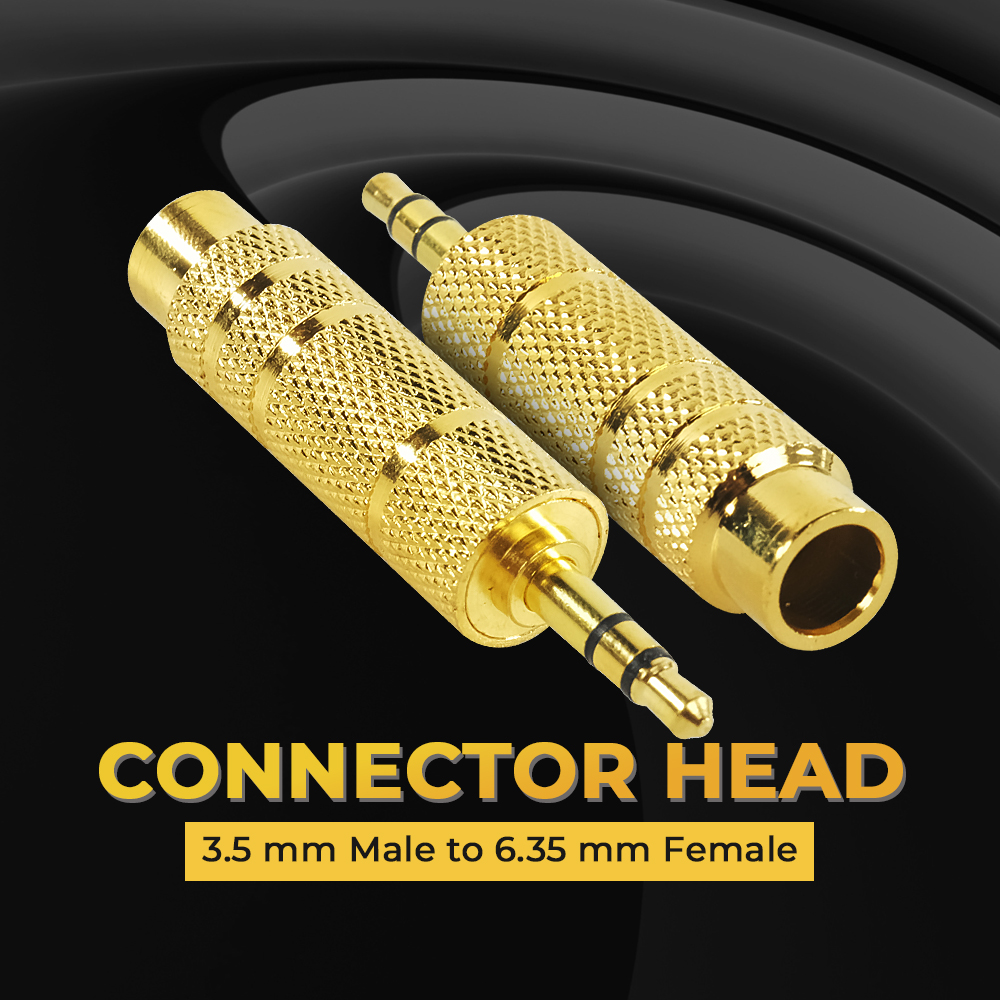 RConnect Kepala Plug AUX 3.5mm Male to 6.35mm Female Connector Head - N1002