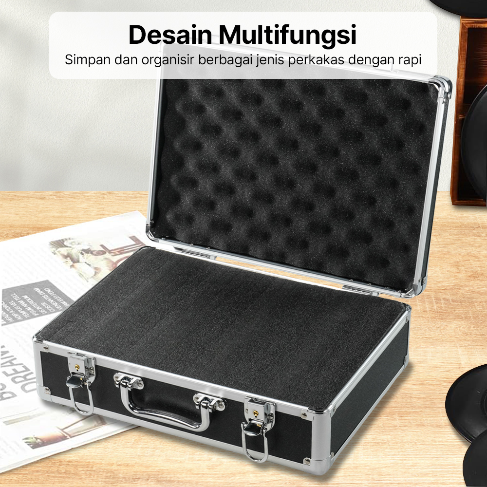 Fnicel Kotak Perkakas Multifungsi Portable Hardware Aluminium Tool Box - Le01
