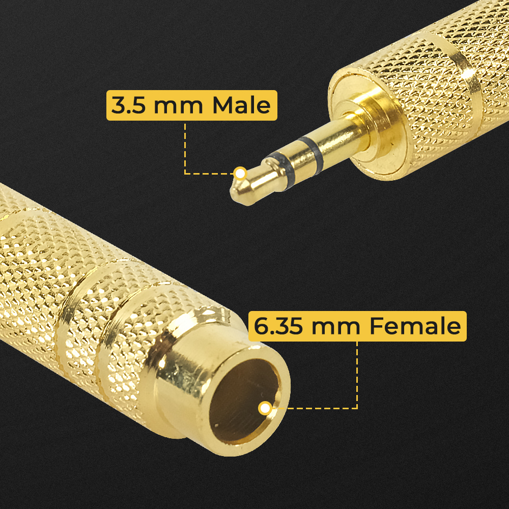 RConnect Kepala Plug AUX 3.5mm Male to 6.35mm Female Connector Head - N1002