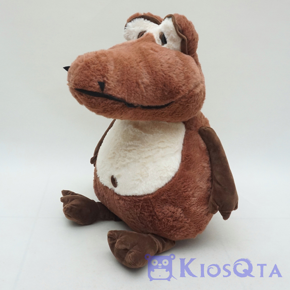 boneka buaya gendut duduk cute crocodile coklat tua XL