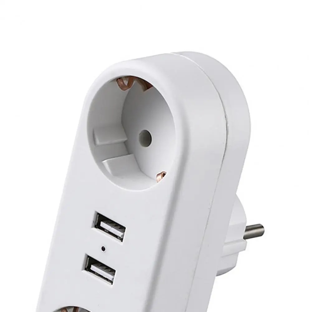 TOMADA Stop Kontak USB Dual Port EU Plug Flame Retardant 16A 250V - TM4