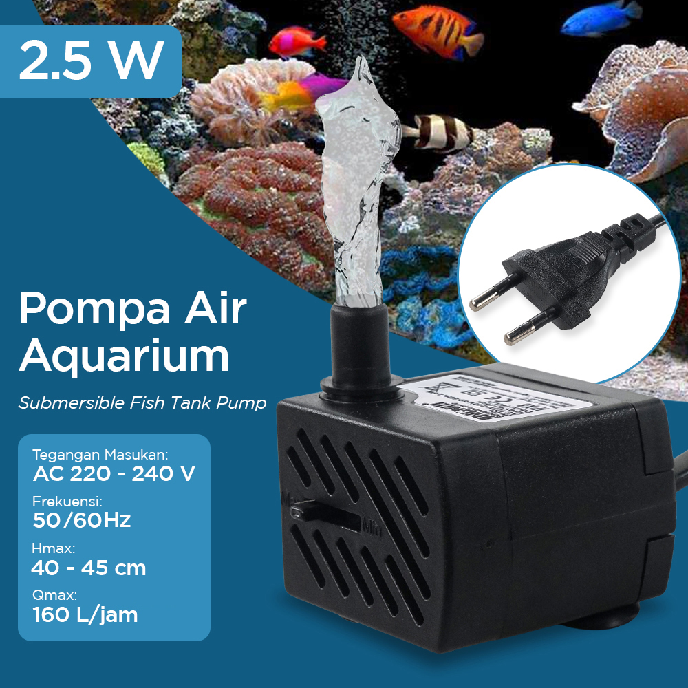 Taffware Pompa Air Aquarium Ikan Submersible Pump Fish Tank 220-240V - JN-300/JN-200