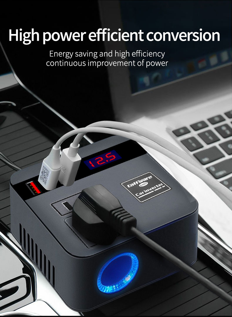 Taffware Car Power Inverter DC to DC 12/24V to 110/220V 100W - EA851