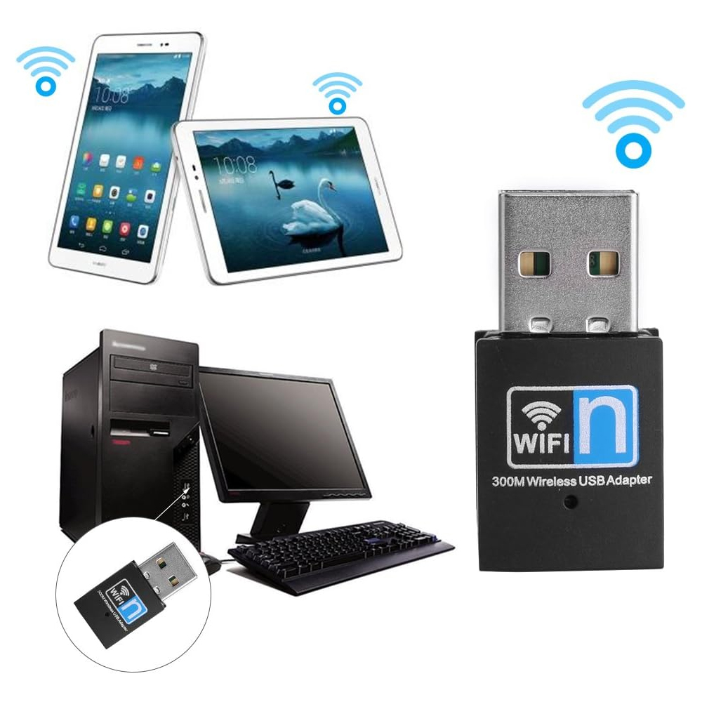 QIWA WiFi USB Adaptor Dongle Realtek RTL8192C 300MB/s - Q31