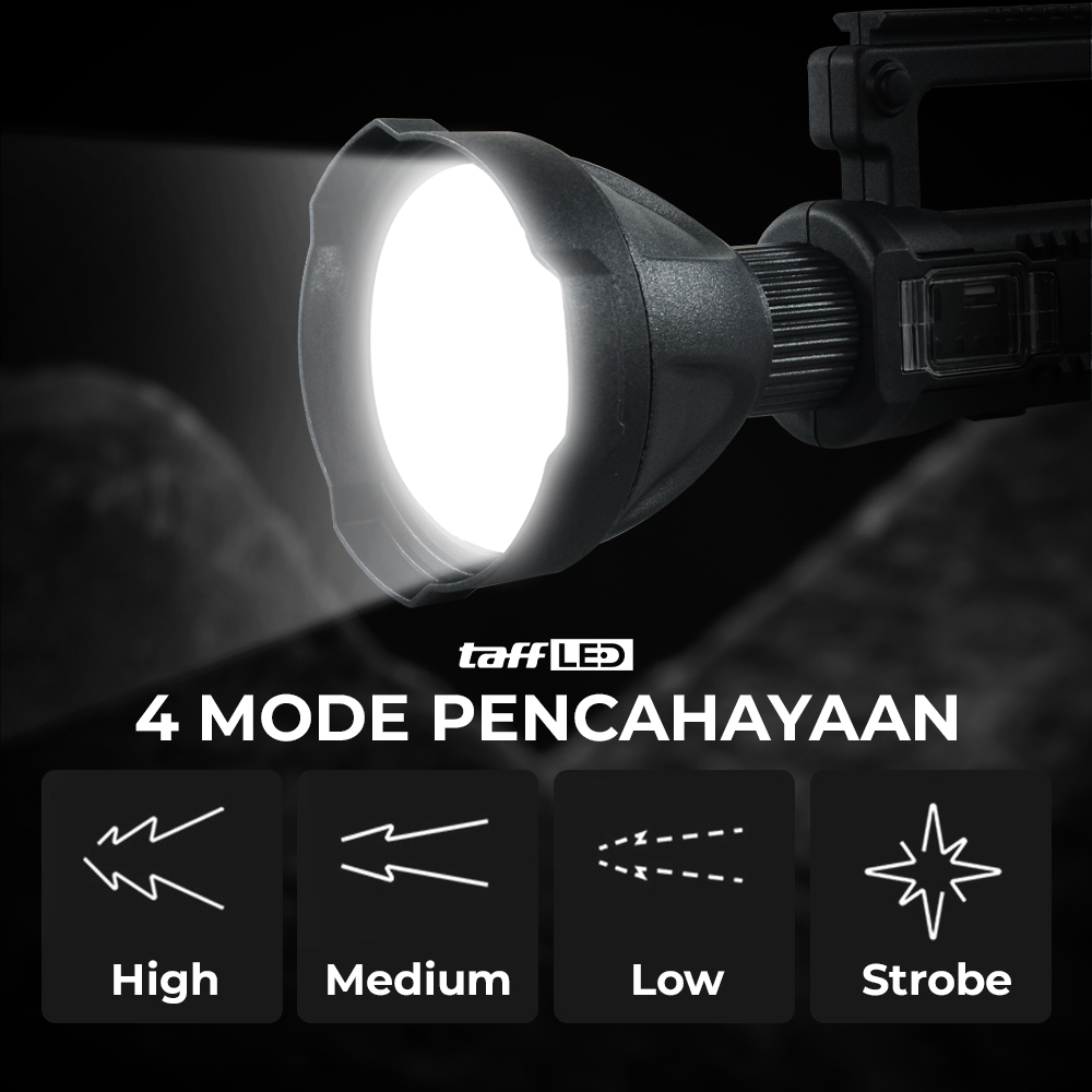 TaffLED Senter LED Super Bright XHP50 15W 1000 Lumens with Tripod - W590