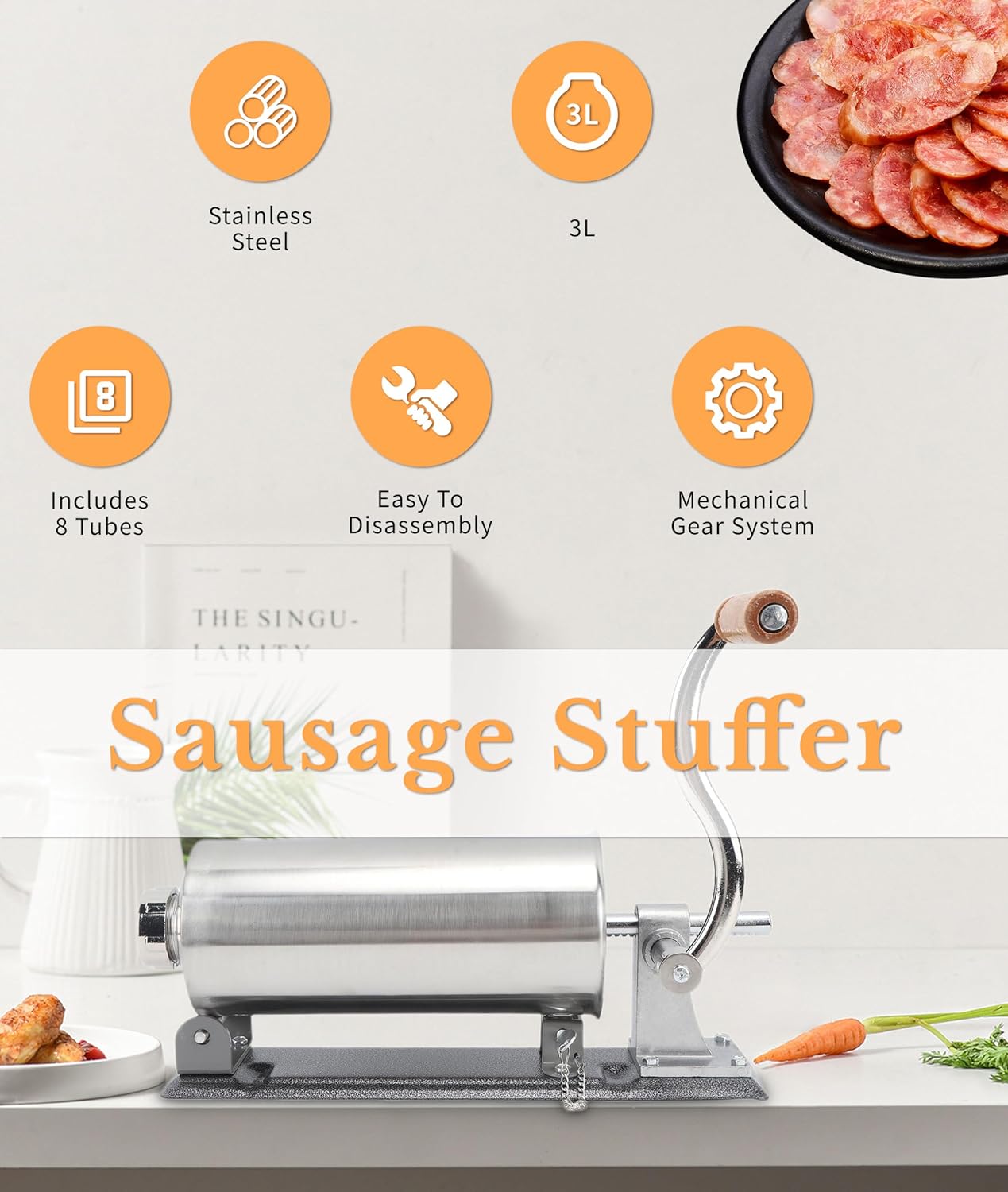 YBMY Alat Pembuat Sosis Sausage Maker Homemade Stainless Steel 3L - YB3