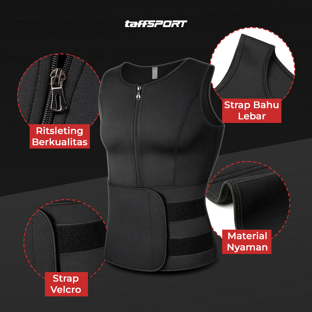 TaffSPORT Korset Pembentuk Badan Pria Shaper Corset Vest Single Velcro - MWL10