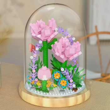 YKO Mainan Balok Susun Bunga Anyelir Flower Dome Block Bricks 624 PCS - P1171