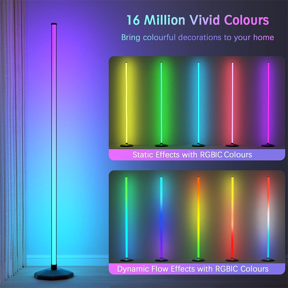 BAKIJA Lampu Lantai Smart LED Standing Lamp Corner RGB with Remote - BK12